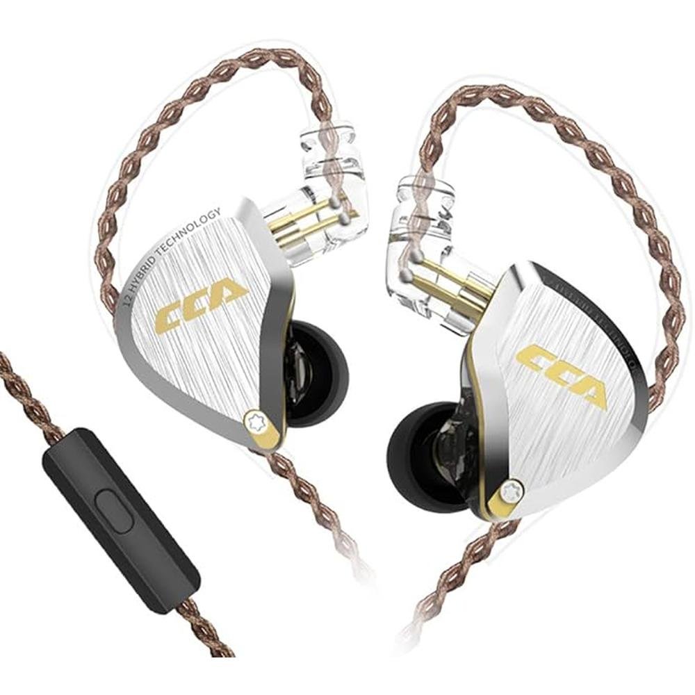 CCA C12 in-Ear Monitors: 5BA+1DD Hybrid HiFi Stereo Noise – Front View