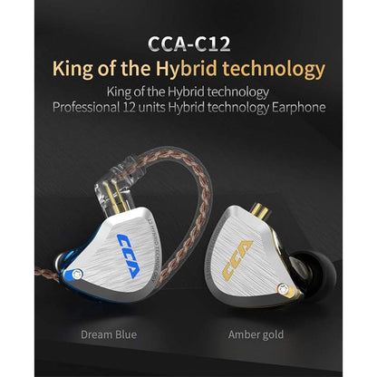 CCA C12 in-Ear Monitors: 5BA+1DD Hybrid HiFi Stereo Noise – Close-up Detail