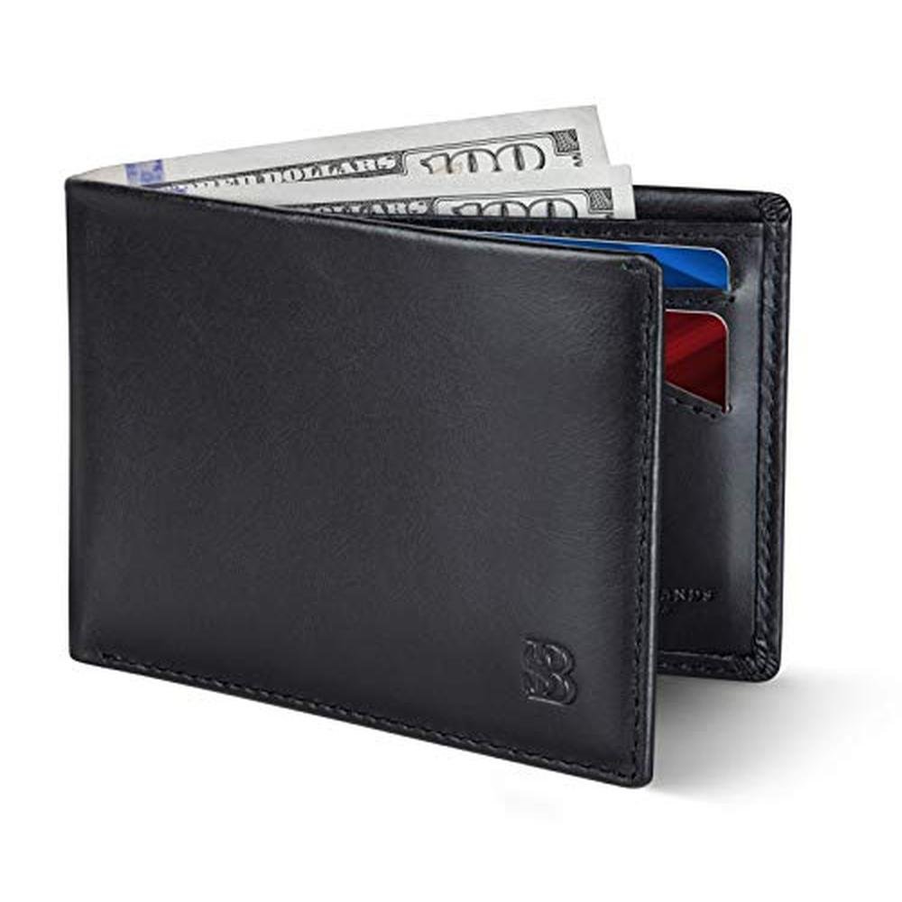 Serman Brands Mens Slim Bifold Wallet – Front View