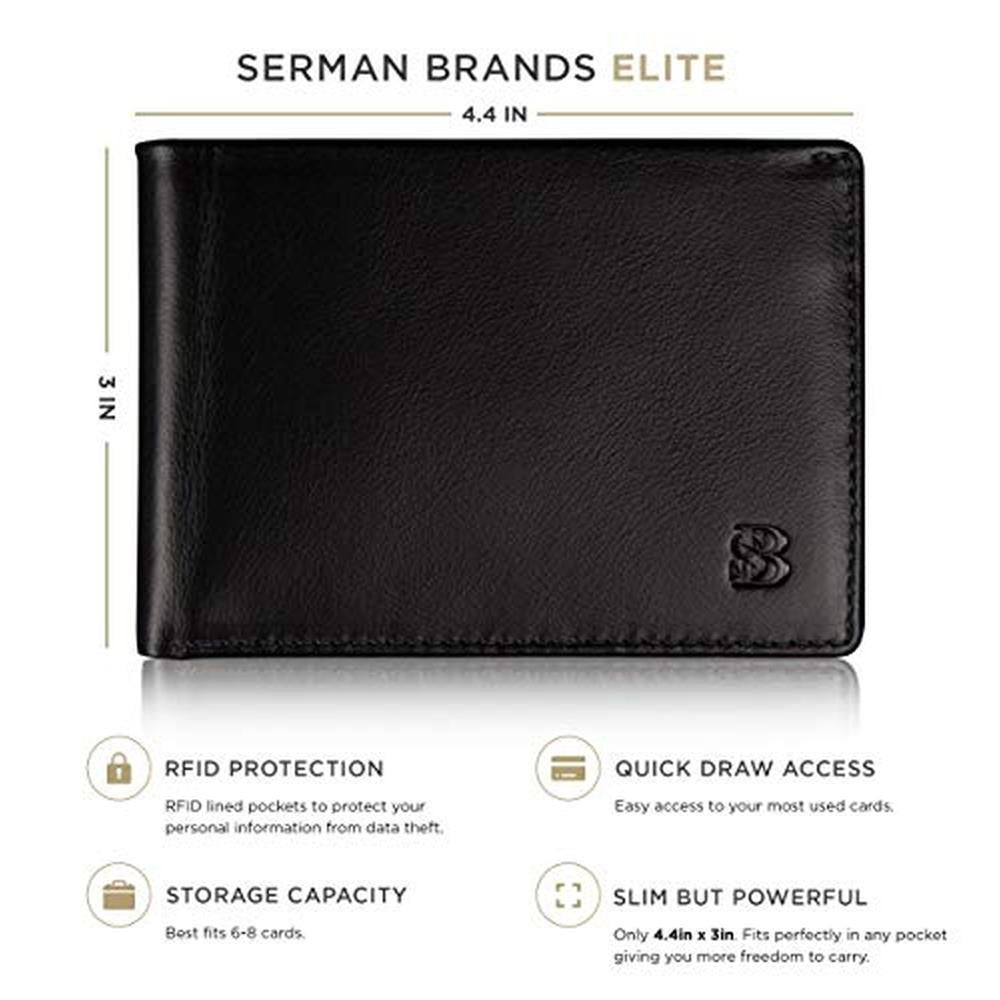 Serman Brands Mens Slim Bifold Wallet – Side View