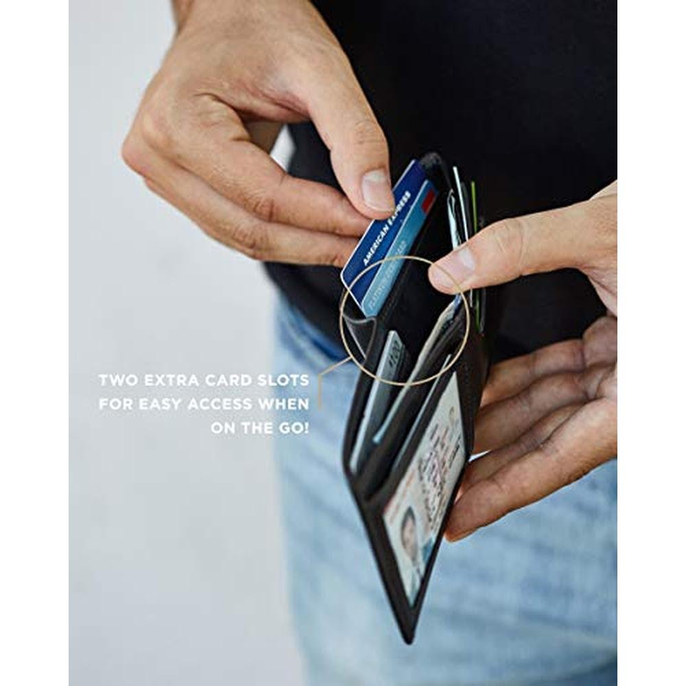 Serman Brands Mens Slim Bifold Wallet – Close-up Detail
