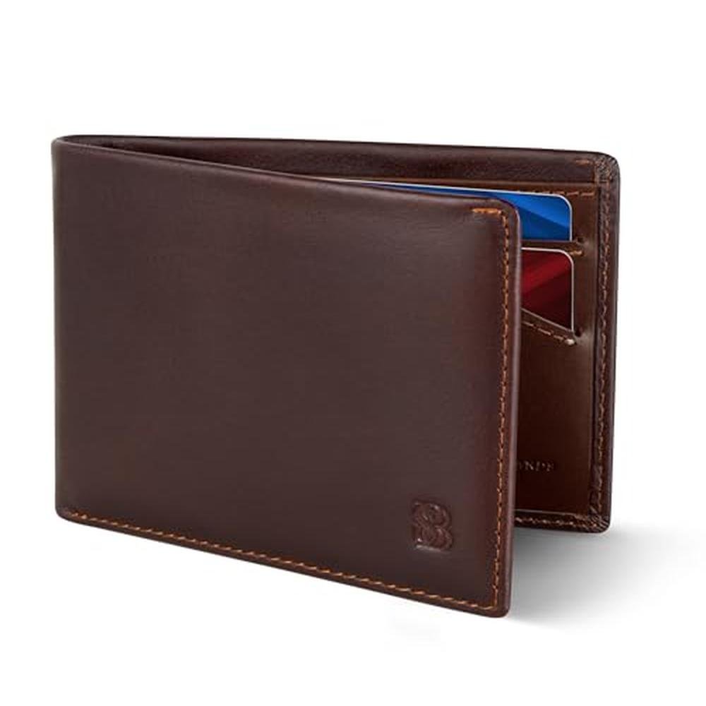 SERMAN BRANDS Mens Slim Bifold Wallet – Front View
