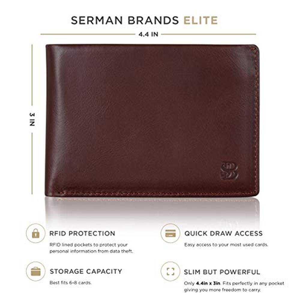 SERMAN BRANDS Mens Slim Bifold Wallet – Side View