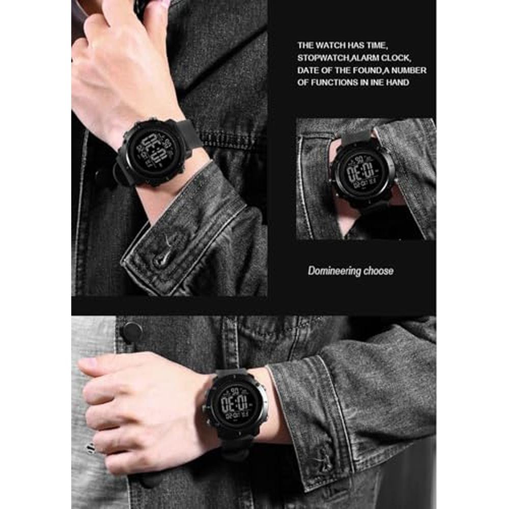 Digital Watch: Sports Waterproof Military Back Light Small – Side View
