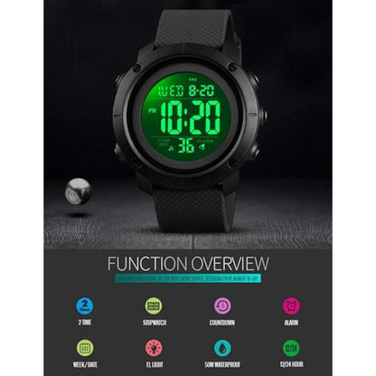Digital Watch: Sports Waterproof Military Back Light Small – Close-up Detail