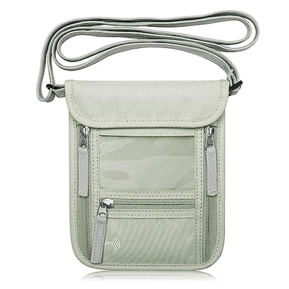 Neck Wallet: WALNEW Passport Holder Neck Pouch Travel – Front View
