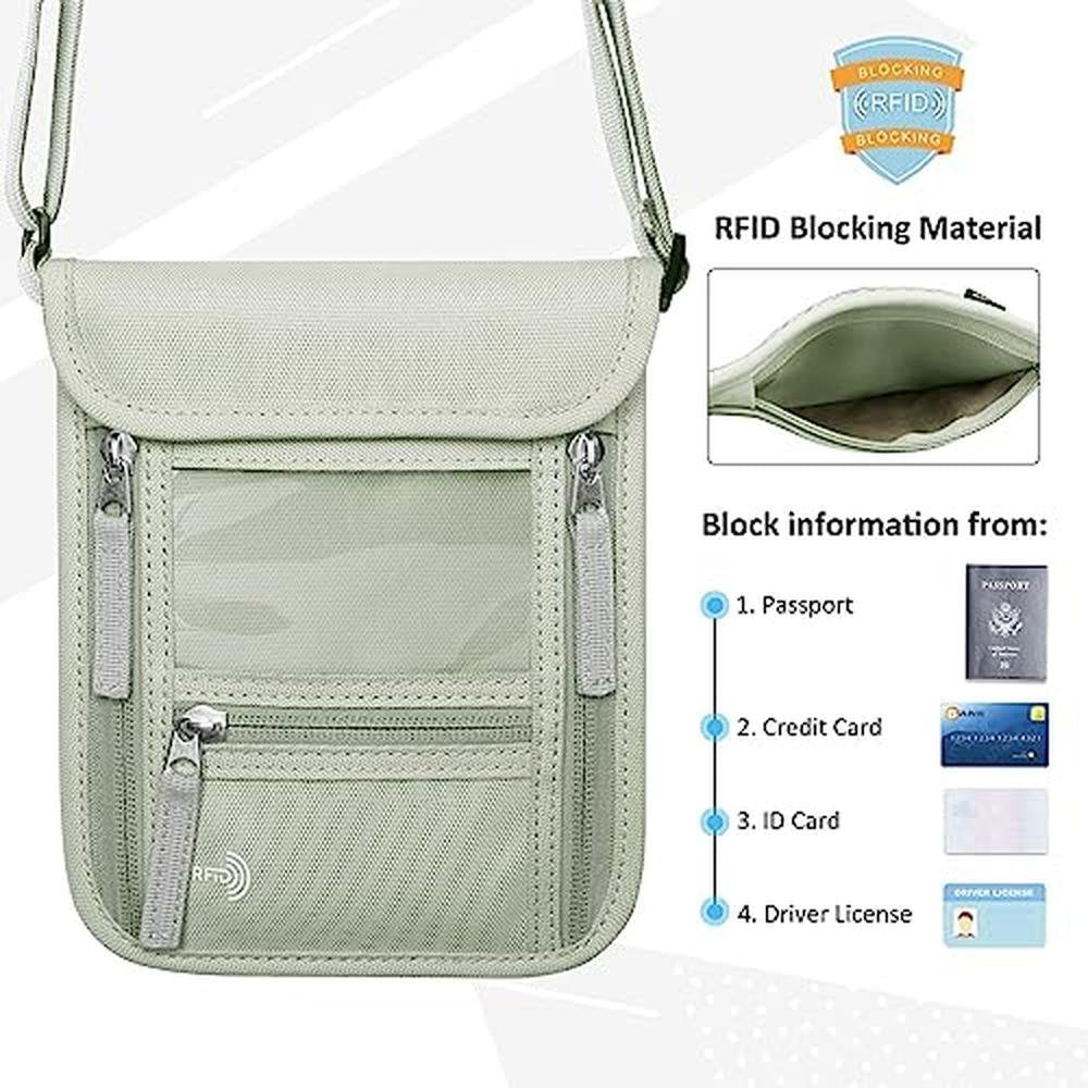 Neck Wallet: WALNEW Passport Holder Neck Pouch Travel – Close-up Detail