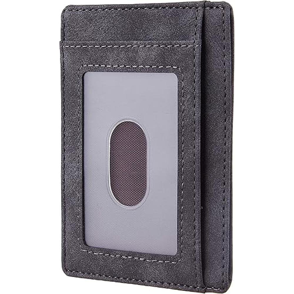 Travelambo Slim Wallet: Front Pocket Minimalist Leather – Close-up Detail