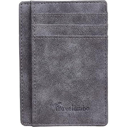 Travelambo Slim Wallet: Front Pocket Minimalist Leather – In Use