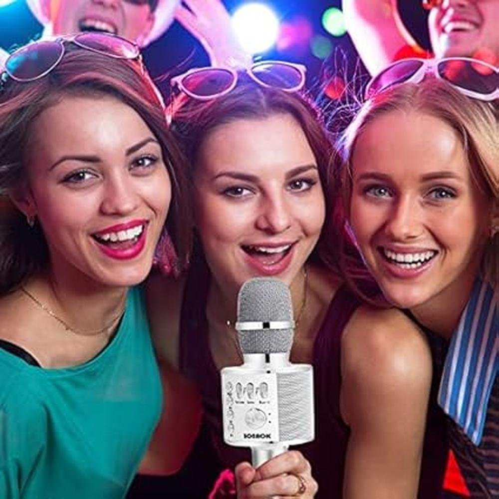 Bonaok Wireless Bluetooth Karaoke Microphone – Side View