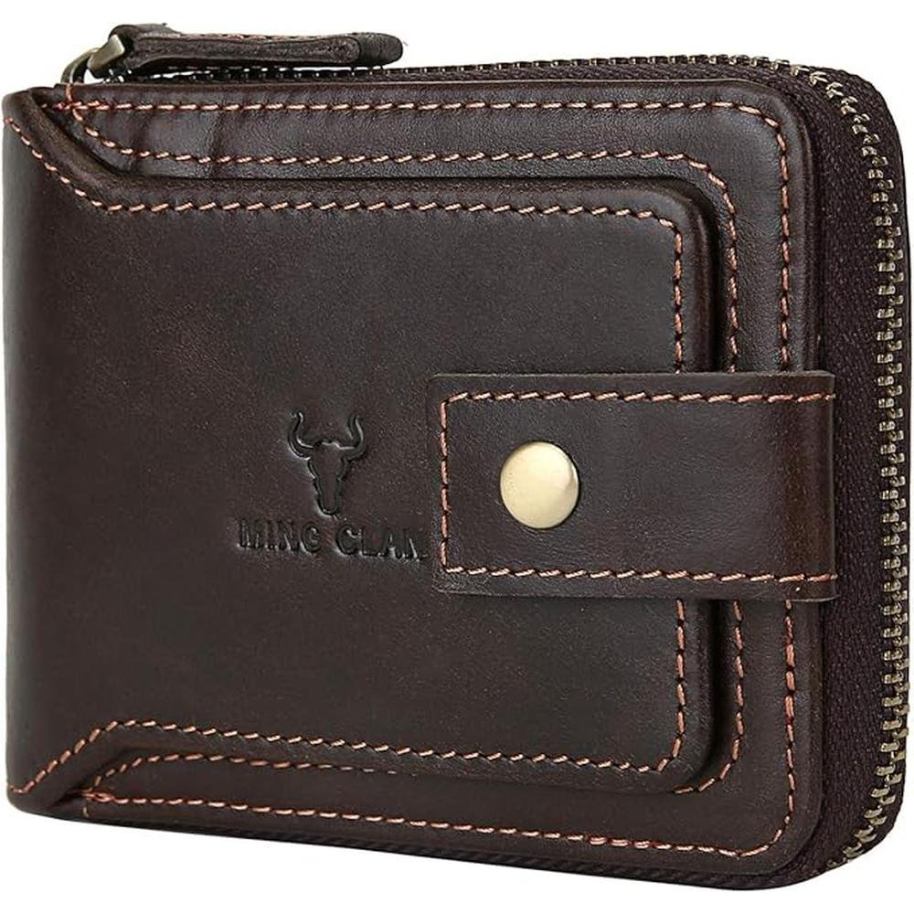 Ming Clan: Luxury RFID Blocking Leather Wallet – Front View