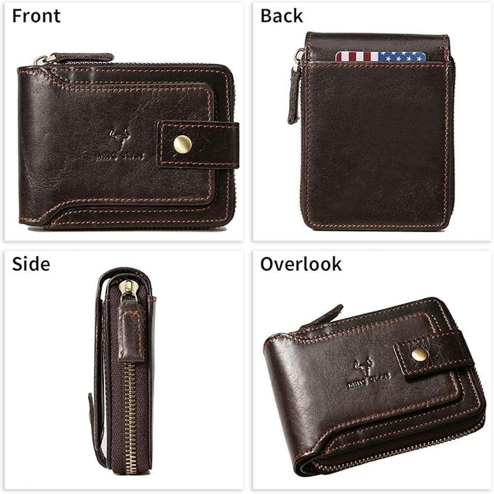 Ming Clan: Luxury RFID Blocking Leather Wallet – Side View