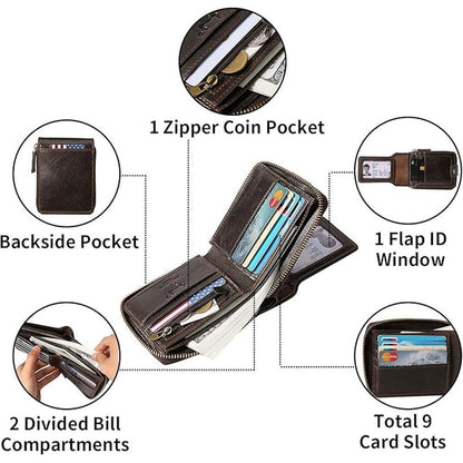Ming Clan: Luxury RFID Blocking Leather Wallet – In Use