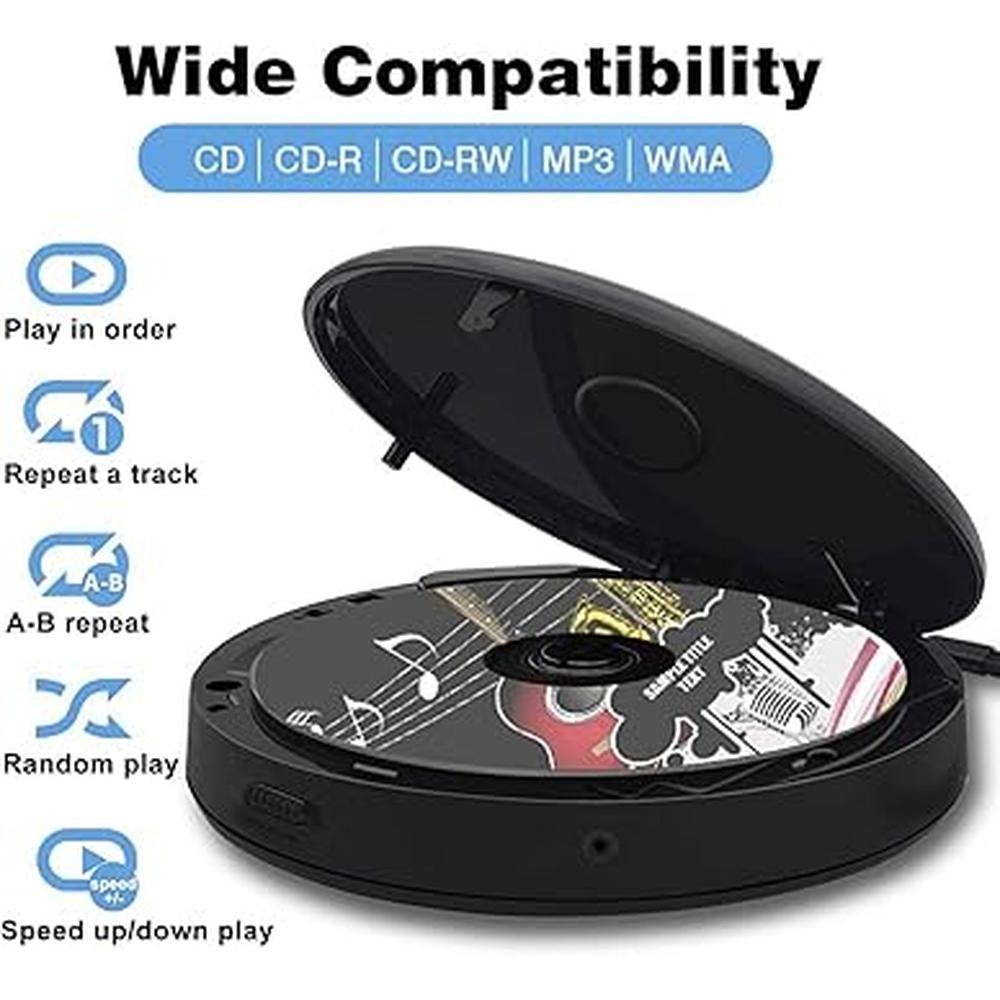 Player Lukasa: Premium Bluetooth CD Player with Built-in – Side View