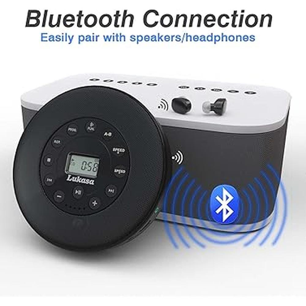 Player Lukasa: Premium Bluetooth CD Player with Built-in – Close-up Detail