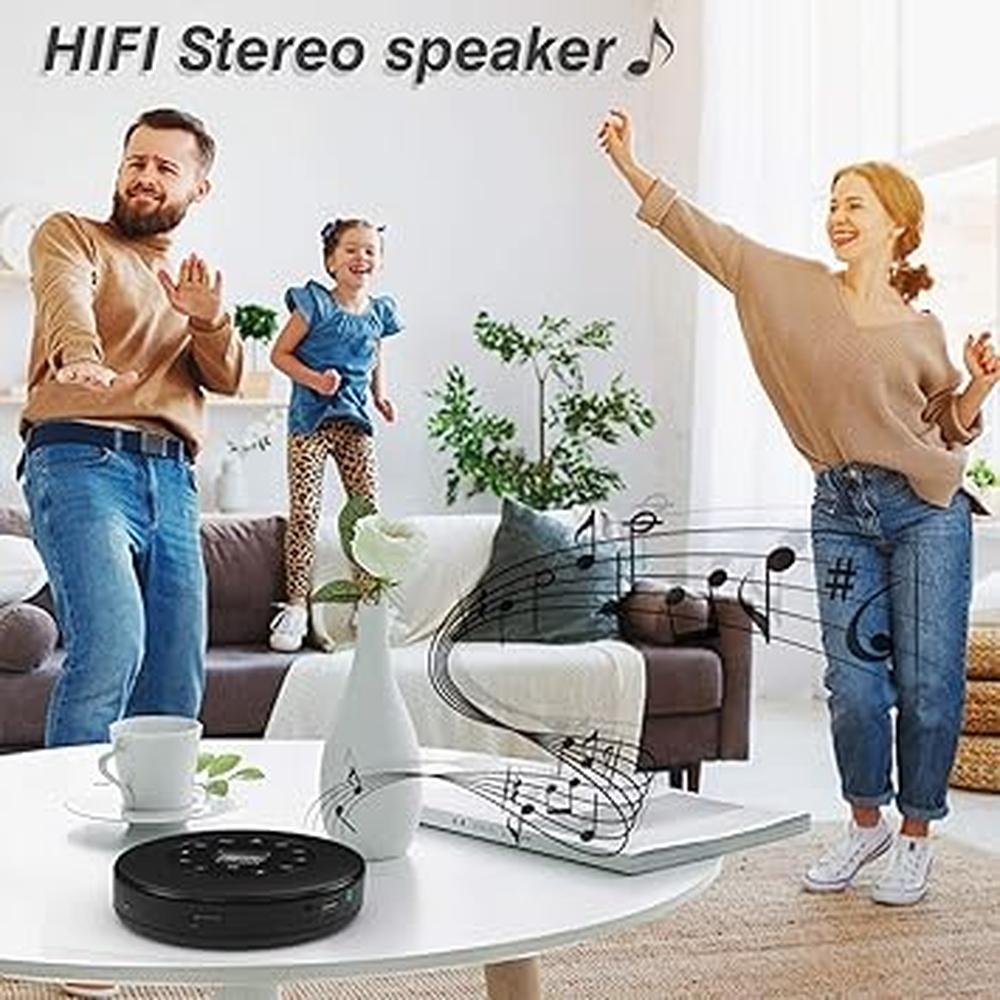 Player Lukasa: Premium Bluetooth CD Player with Built-in – In Use