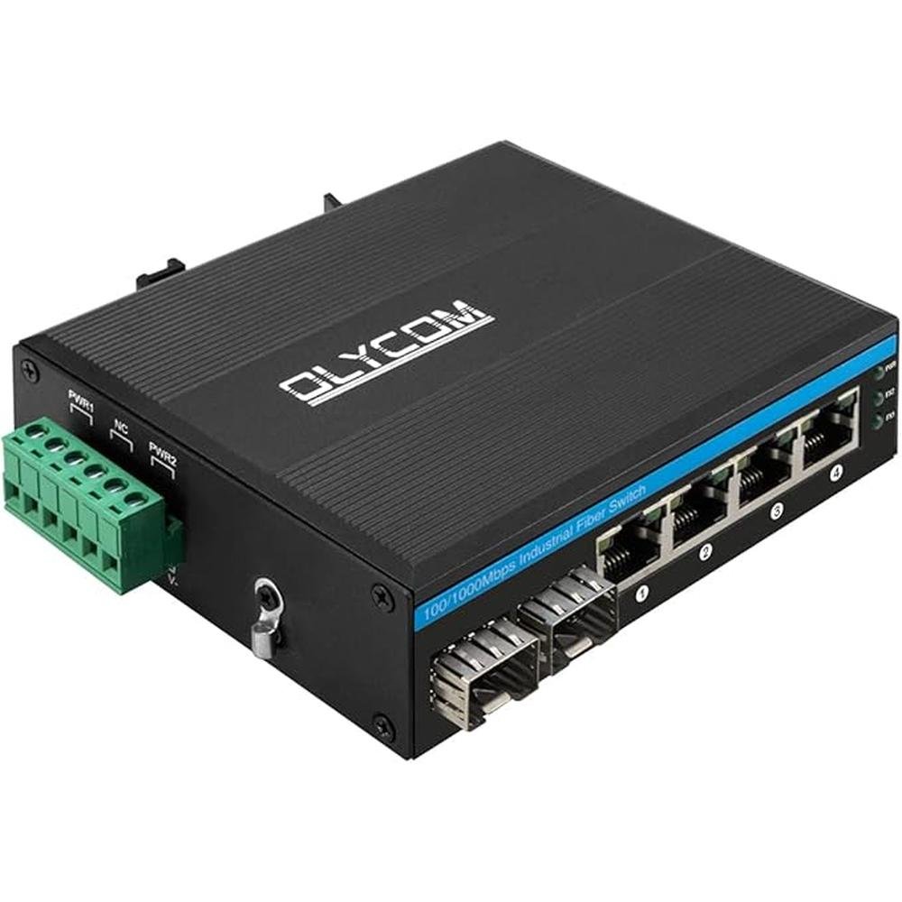 Gigabit Switch 4 Ports Industrial Ethernet Converter – Front View