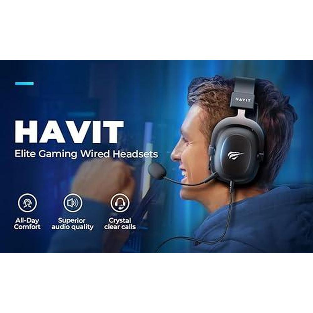 Gaming Mic: HAVIT H2002D 50mm Drivers Surround Sound PS5 – Close-up Detail