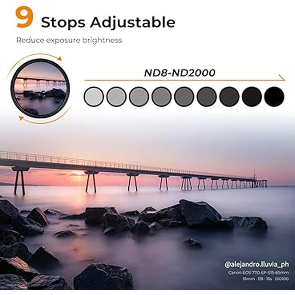 Lens Filter: K&F Concept 52mm Variable Neutral Density – Close-up Detail