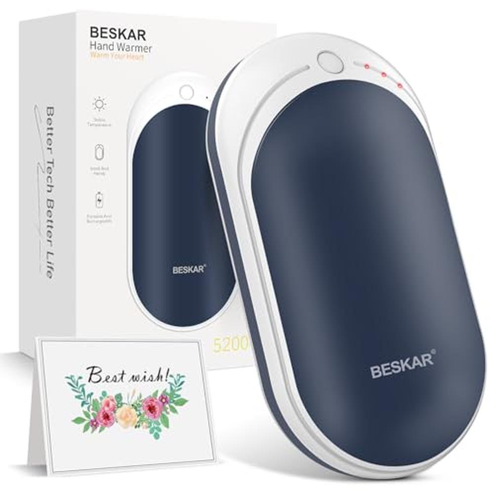 Hand Warmer: BESKAR Rechargeable 5200mAh Electric Hand – Front View