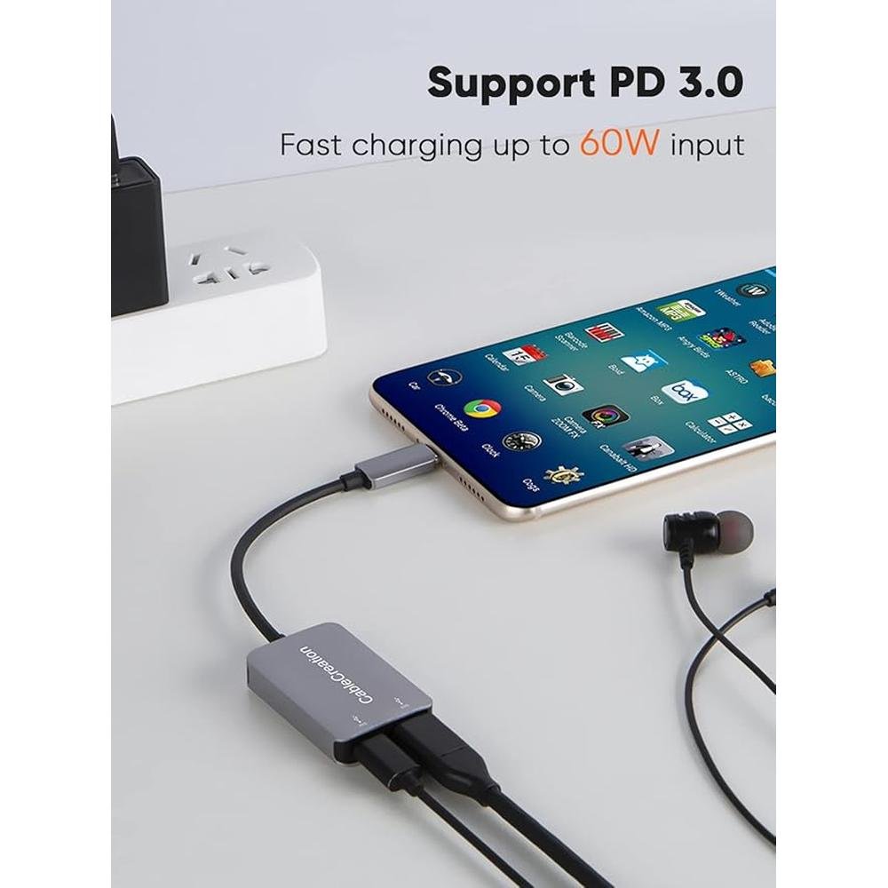 CableCreation USB Type C Splitter – Side View