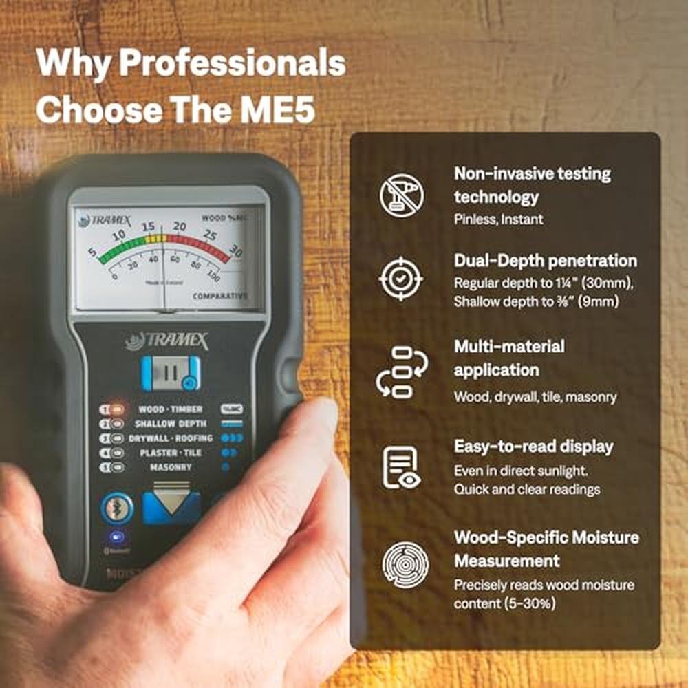 Moisture Tramex Encounter ME5 Pinless Meter for Measuring – Close-up Detail