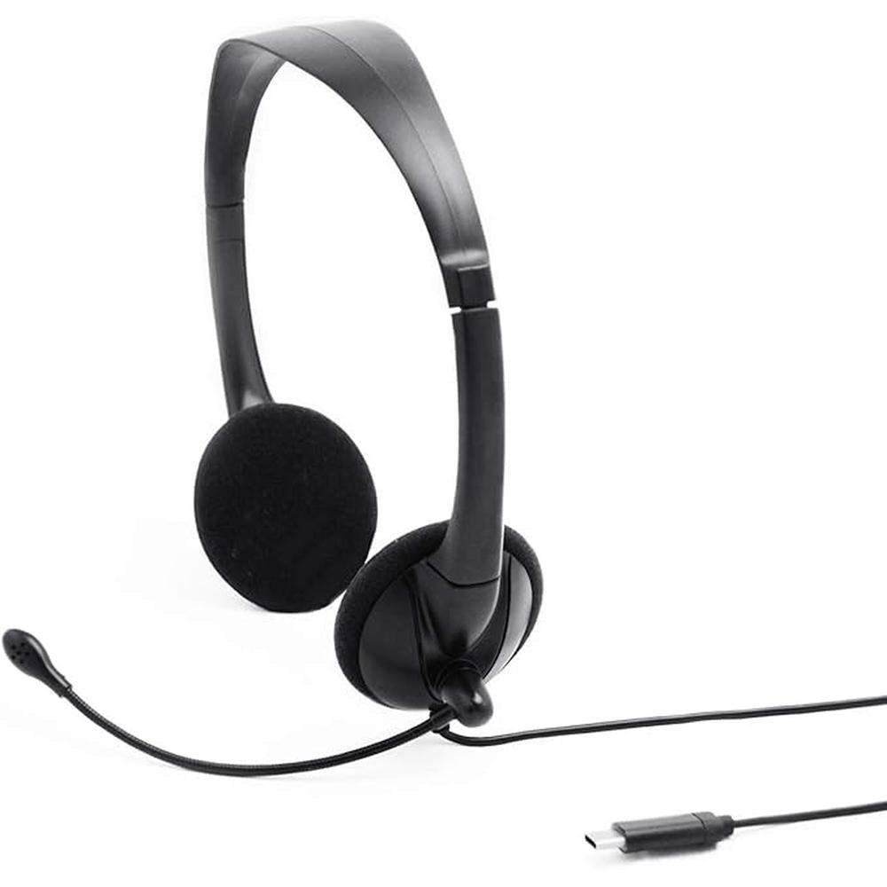 USB Type C Wired Headset with Mic Inline Volume Control – Front View