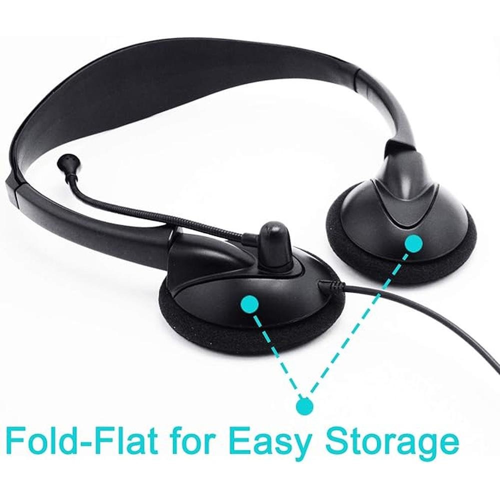 USB Type C Wired Headset with Mic Inline Volume Control – In Use