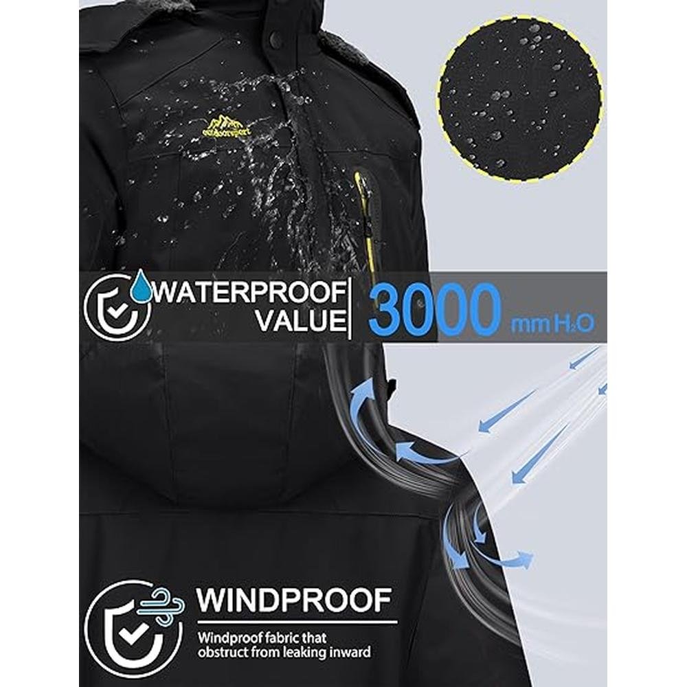 TACVASEN Men's Winter Ski Jacket – Side View