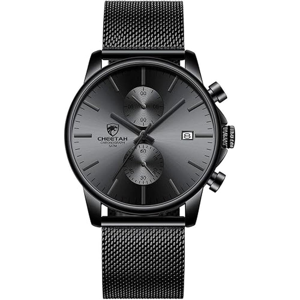 Golden Hour: Luxury Mens Watch Fashion Sleek Minimalist – Front View