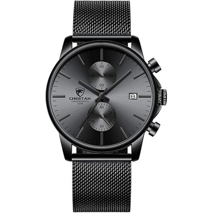 Golden Hour: Luxury Mens Watch Fashion Sleek Minimalist – Front View