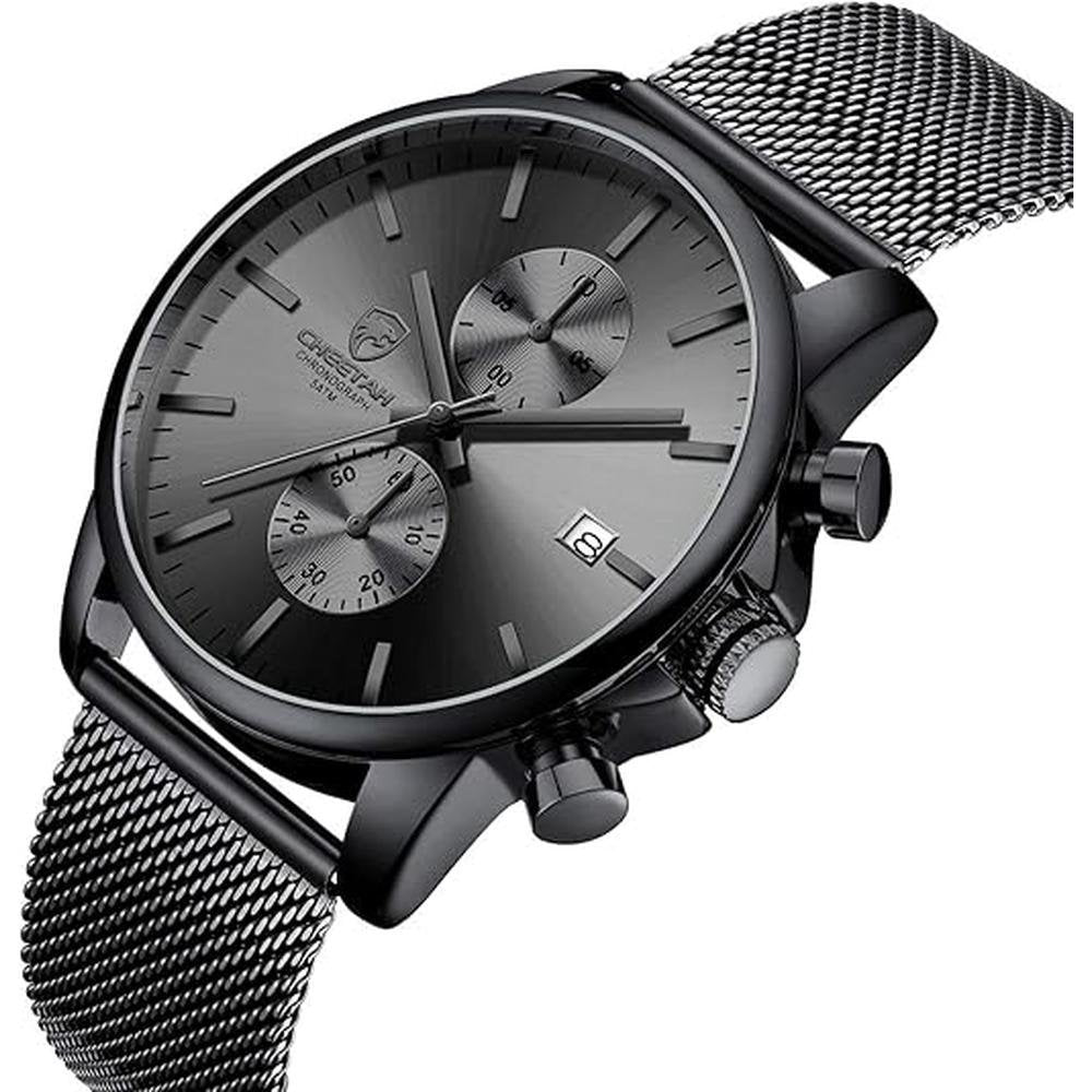 Golden Hour: Luxury Mens Watch Fashion Sleek Minimalist – Side View