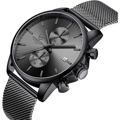 Golden Hour: Luxury Mens Watch Fashion Sleek Minimalist – Side View