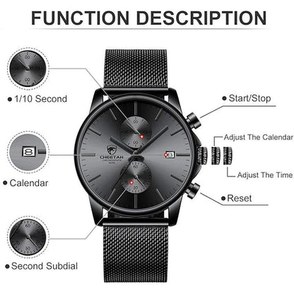 Golden Hour: Luxury Mens Watch Fashion Sleek Minimalist – Close-up Detail