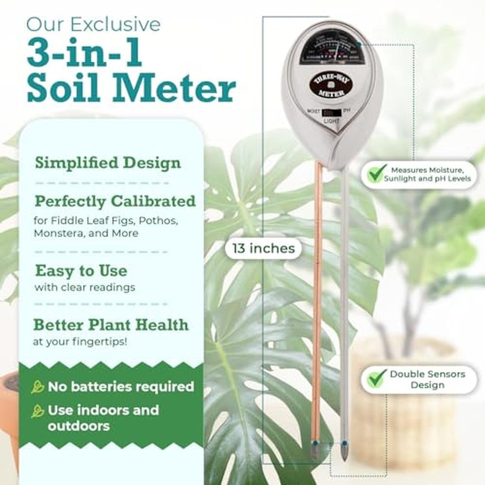 Houseplant Health Meter 3-in-1 Tool for Premium Plant Care – Side View