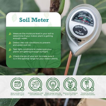 Houseplant Health Meter 3-in-1 Tool for Premium Plant Care – In Use