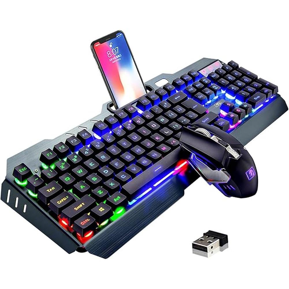 Wireless Gaming Keyboard Mouse – Front View
