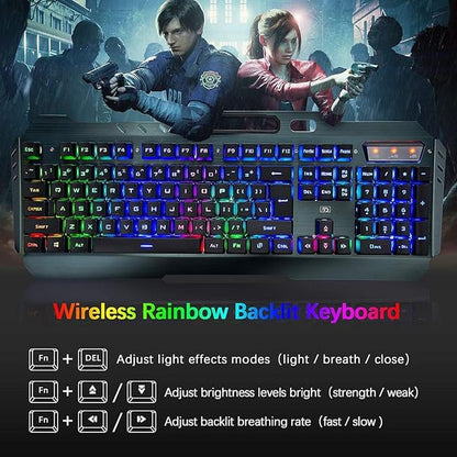 Wireless Gaming Keyboard Mouse – Side View