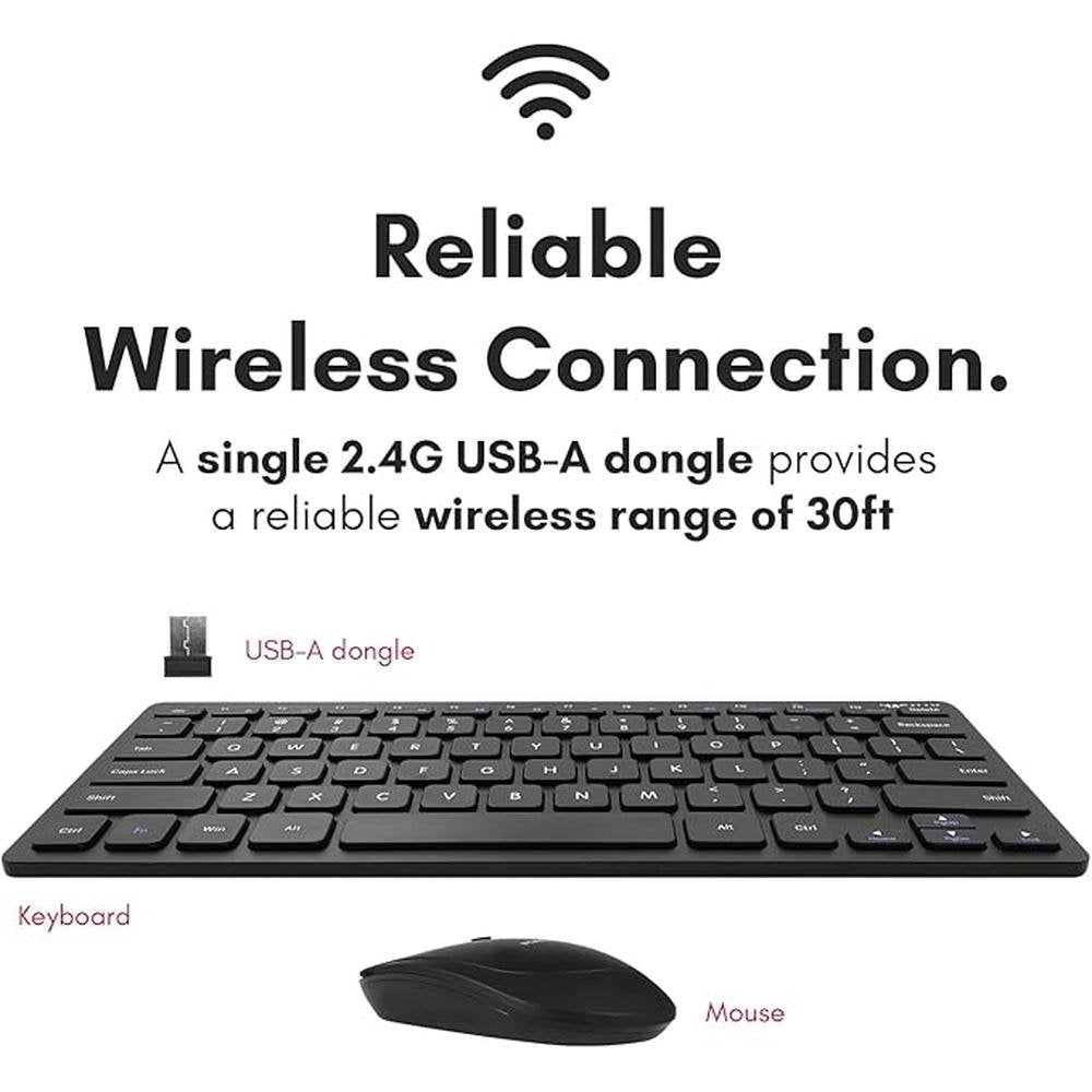 Keyboard Mouse: Macally Small Wireless Keyboard and Mouse – Close-up Detail