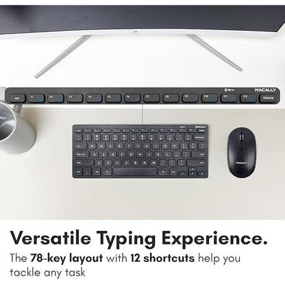 Keyboard Mouse: Macally Small Wireless Keyboard and Mouse – In Use