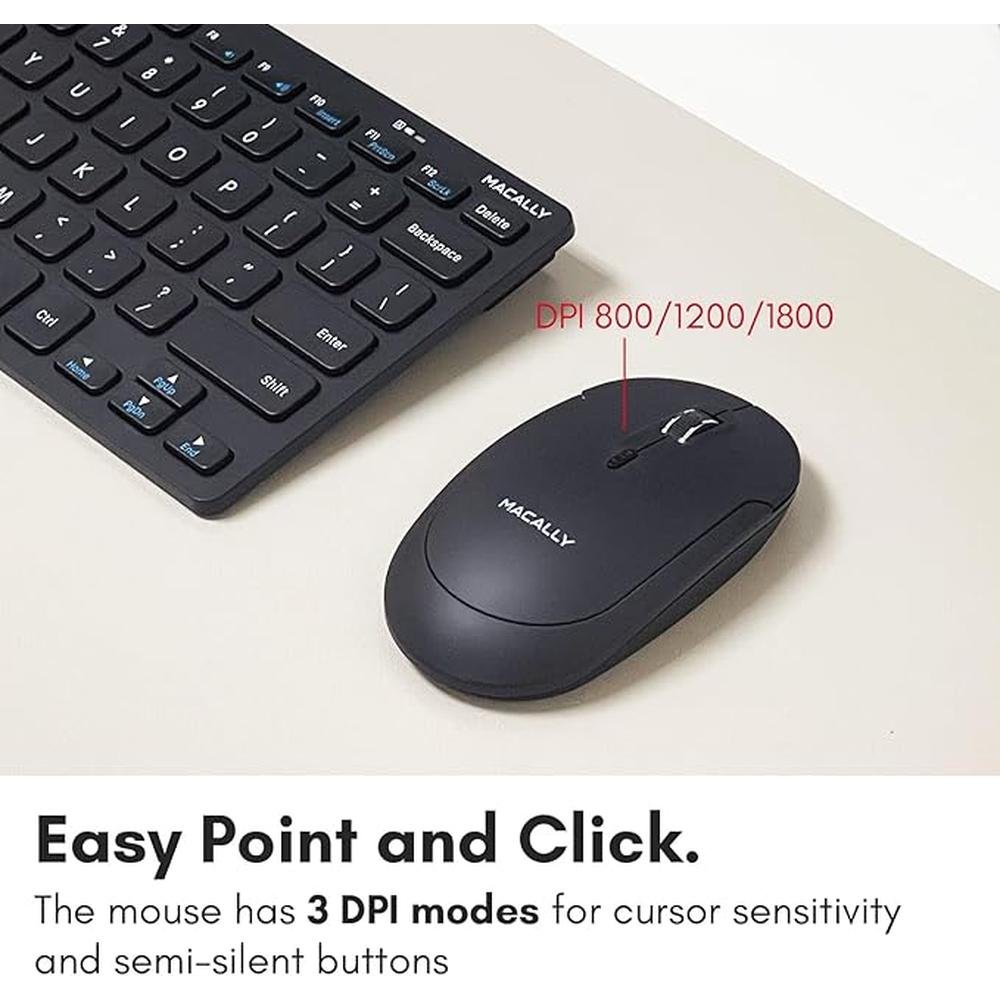 Keyboard Mouse: Macally Small Wireless Keyboard and Mouse – Packaging