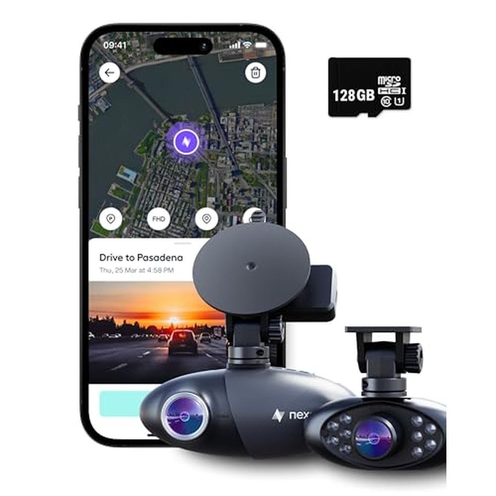 Dash Camera: Nexar Pro Compact Dash Cam Front and Inside – Front View