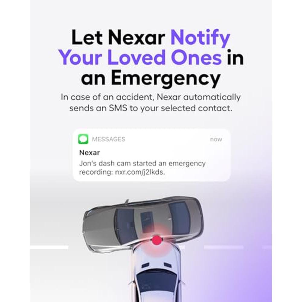 Dash Camera: Nexar Pro Compact Dash Cam Front and Inside – Close-up Detail