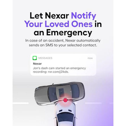 Dash Camera: Nexar Pro Compact Dash Cam Front and Inside – Close-up Detail