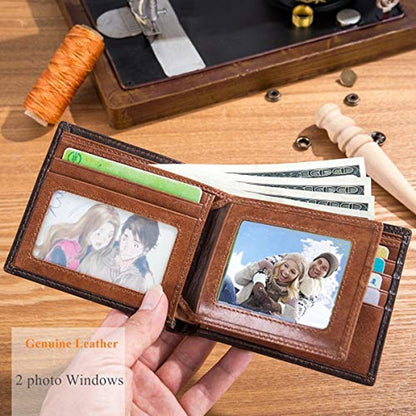 BULLCAPTAIN RFID Wallets for Men Slim Bifold Genuine – Close-up Detail