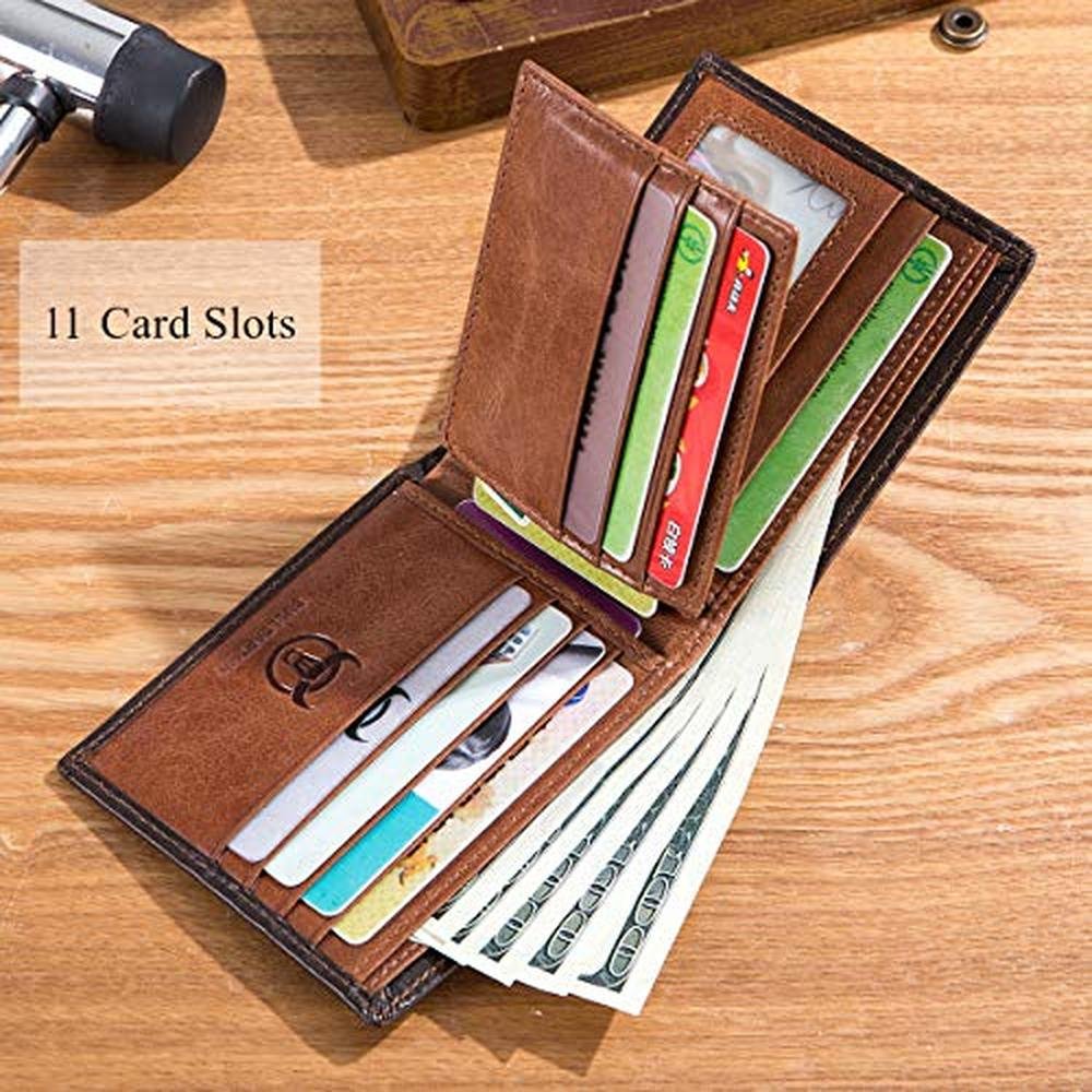 BULLCAPTAIN RFID Wallets for Men Slim Bifold Genuine – In Use