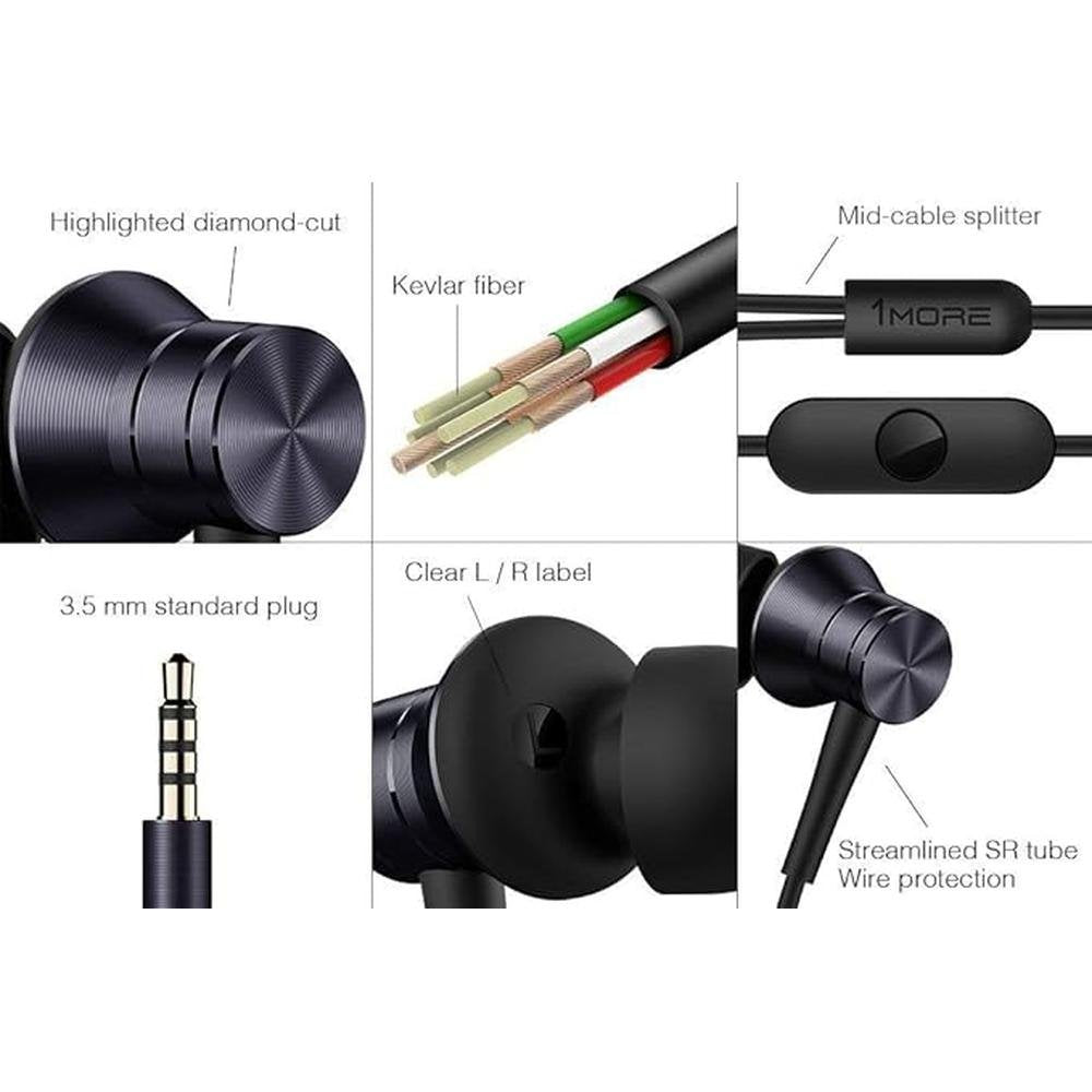 1MOREA E1009 Piston Fit in-Ear Headphones with Microphone – Side View