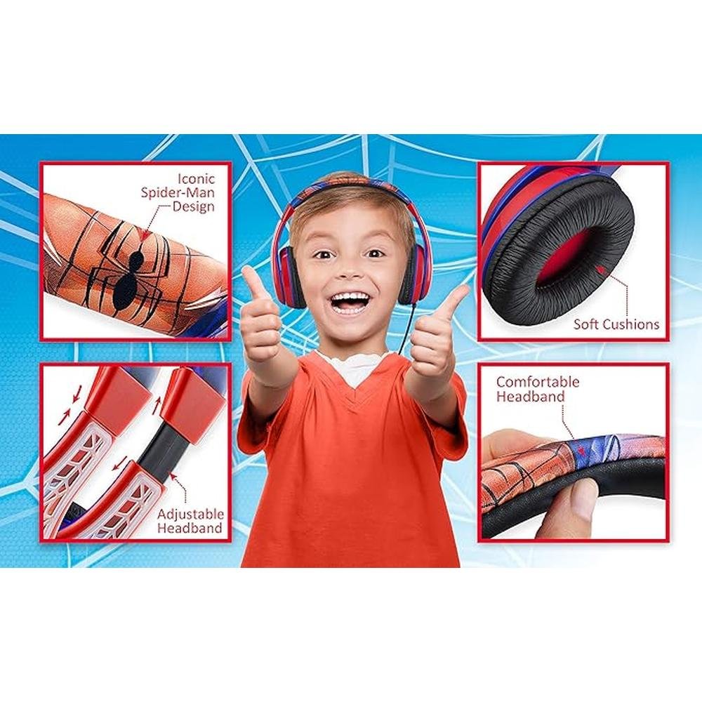 Spiderman Kids Headphones: Adjustable Headband – In Use