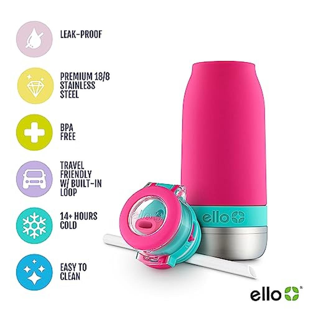 Ello Emma Water Bottle: Ello Emma 14oz Vacuum Insulated – Side View