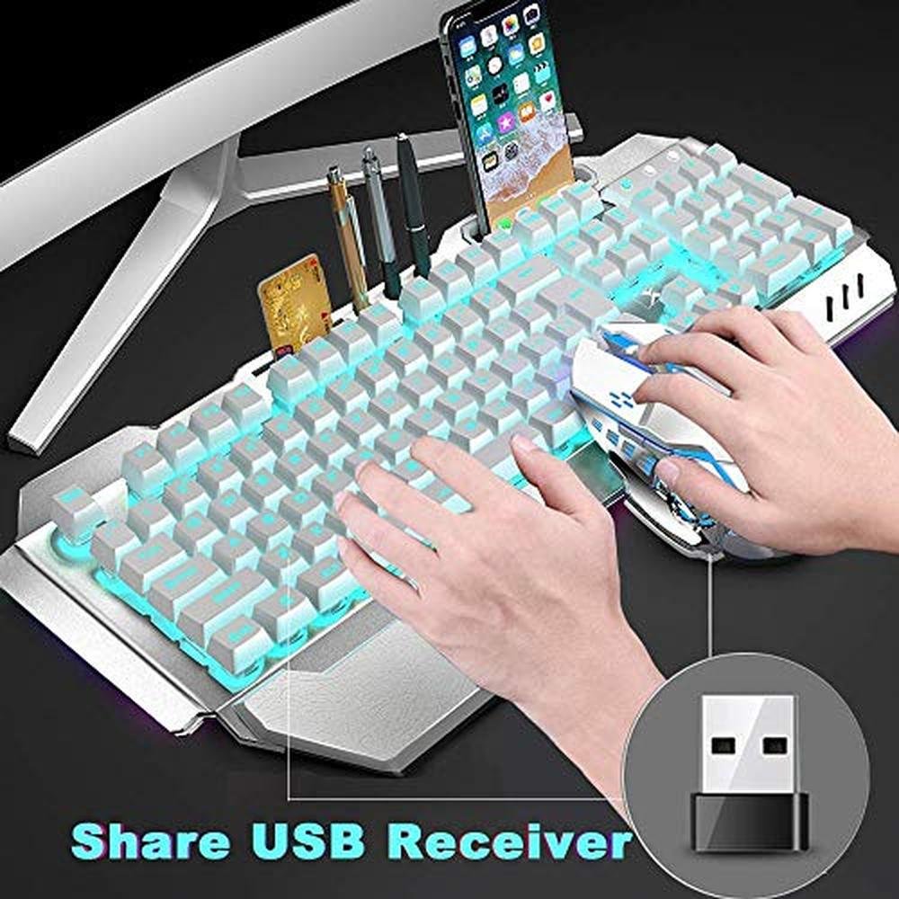 Wireless Keyboard Mouse Combo – Side View